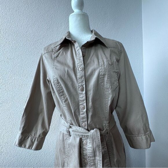 Gloria Vanderbilt Y2K Dress Cotton Button Down Casual SZ 12 - Picture 4 of 15